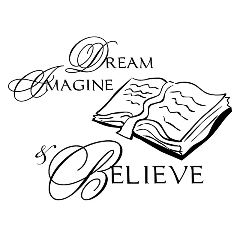 DCTOP Dream Imagine Believe In Book Настенная Наклейка домашний декор водонепроницаемая клейкая