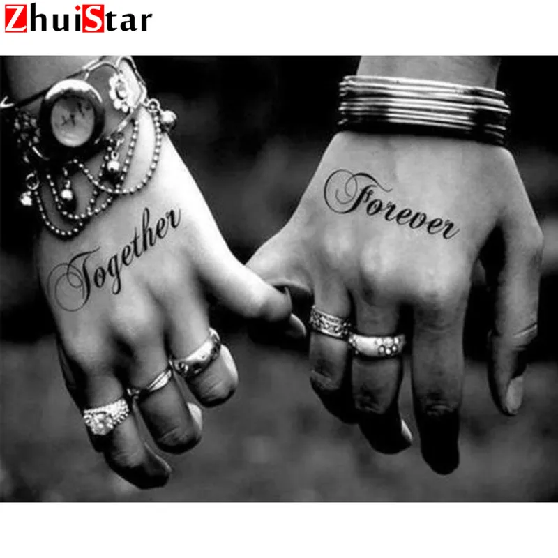 Алмазная вышивка Двойные руки стразы картины алмазная живопись полноразмерная