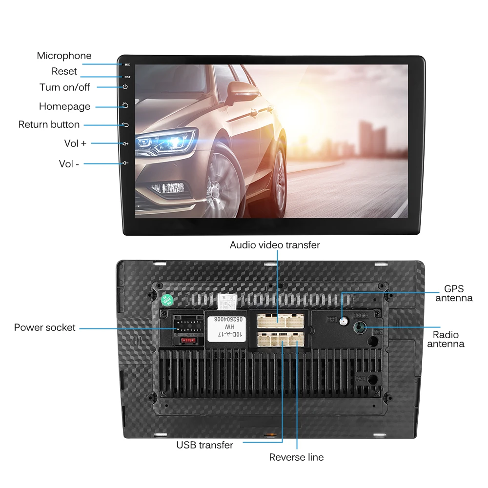 10 дюймов ультра тонкий Android 1080 P двойная 2Din Сенсорный экран Quad-Core автомобильный стерео радио-зеркальная связь с рулевого колеса Управление