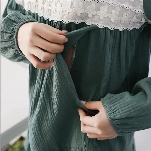

Fdfklak Spring Autumn 100% Cotton Pregnancy Clothes For Lactating Moms Clothes Long Sleeve Maternity Pyjama Nursing Pajamas F203