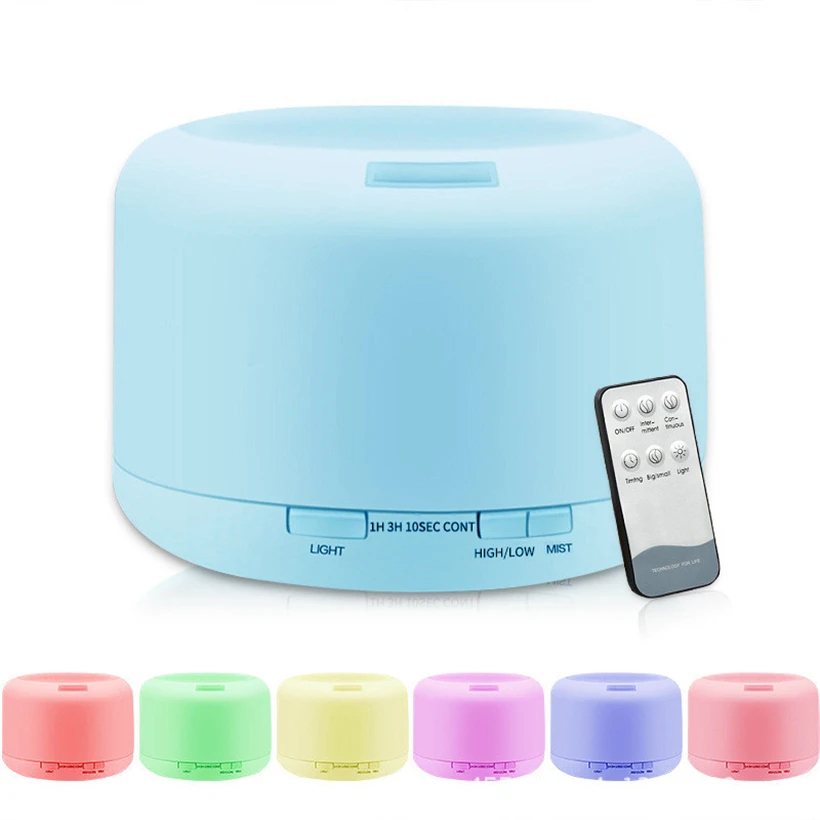 500ML Remote Controller Aroma Diffuser 7 Color LED Lamp Aromatherapy Machine Essential Oil Diffusion System Mist Maker | Дом и сад
