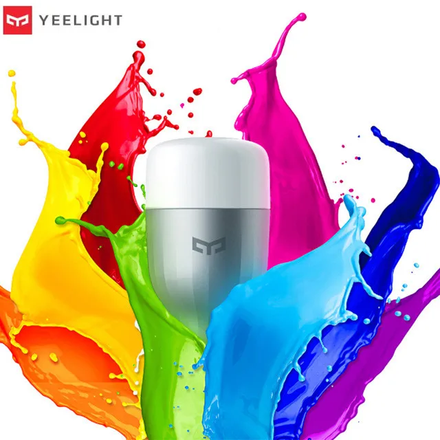 Лампа LED Smart Bulb бренда Yeelight с управлением через WIFI и возможностью настройки цвета и яркости для использования дома. Быстрая доставка.