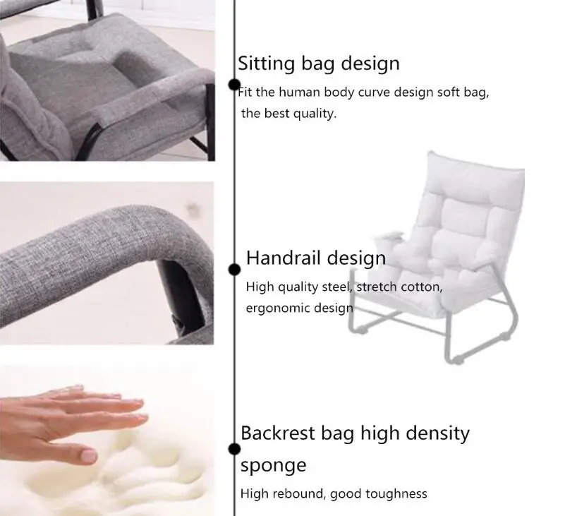 

Mini Leisure Folding Fabric Small Lazy Single Sofa Living Room Furniture Bedroom Comfortable Adjustable Chair Casual Recliner