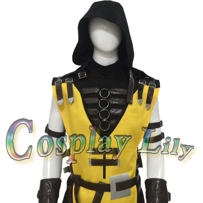 Mortal Kombat Scorpion Hanzo Hasashi Cosplay Costume outfit Game Adult Costume