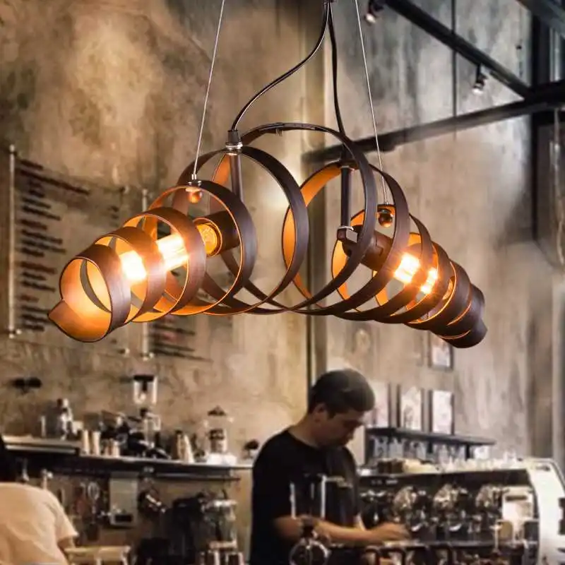 

Винтажные подвесные светильники в стиле ретро Лофт, промышленные подвесные лампы из кованого железа, подвесной светильник для бара, кафе, р...