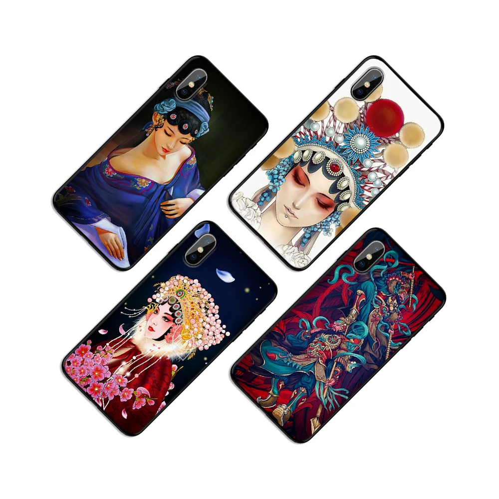 Китайский стиль xizi окрашенные лицо цветной блок Мягкий чехол для Apple iPhone 6 6S 7 8 Plus 5