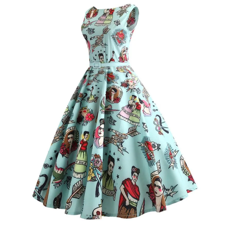 Летние женские платья, повседневные, цветочные, Ретро стиль, 50s 60s Robe Rockabilly Swing Pinup Vestidos, вечерние платья на День святого Валентина