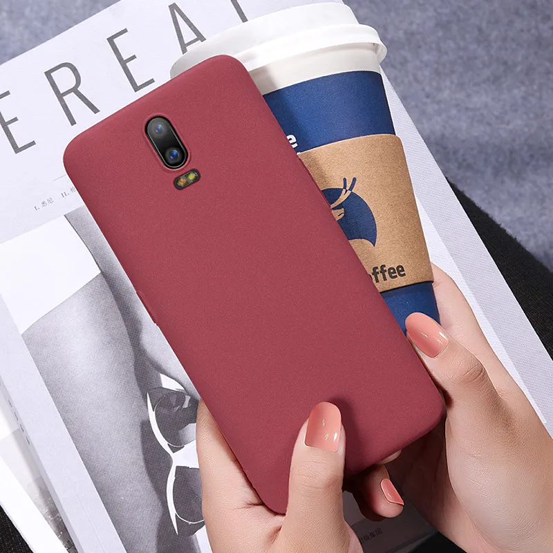 Простой Тонкий матовый мягкий чехол из ТПУ с песчаником для OnePlus 6 6T Ультратонкий