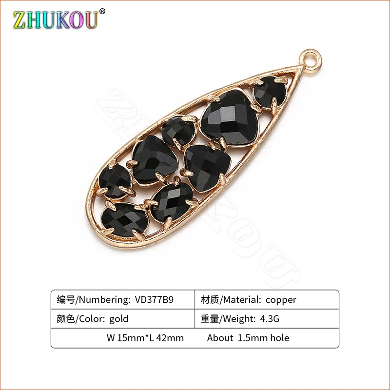 ZHUKOU, 1 шт., модные мини Подвески VD377B, подвески в виде капли слез для женщин, подарки, 4 стиля, подвески для женщин, ожерелье, ювелирное изделие