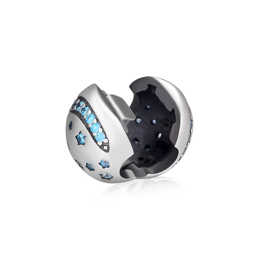 Genuine 925 Sterling Silver Twinkling Night Clip Charm Beads Fits Pandora Bracelets Women for Jewelry Making kralen | Украшения и