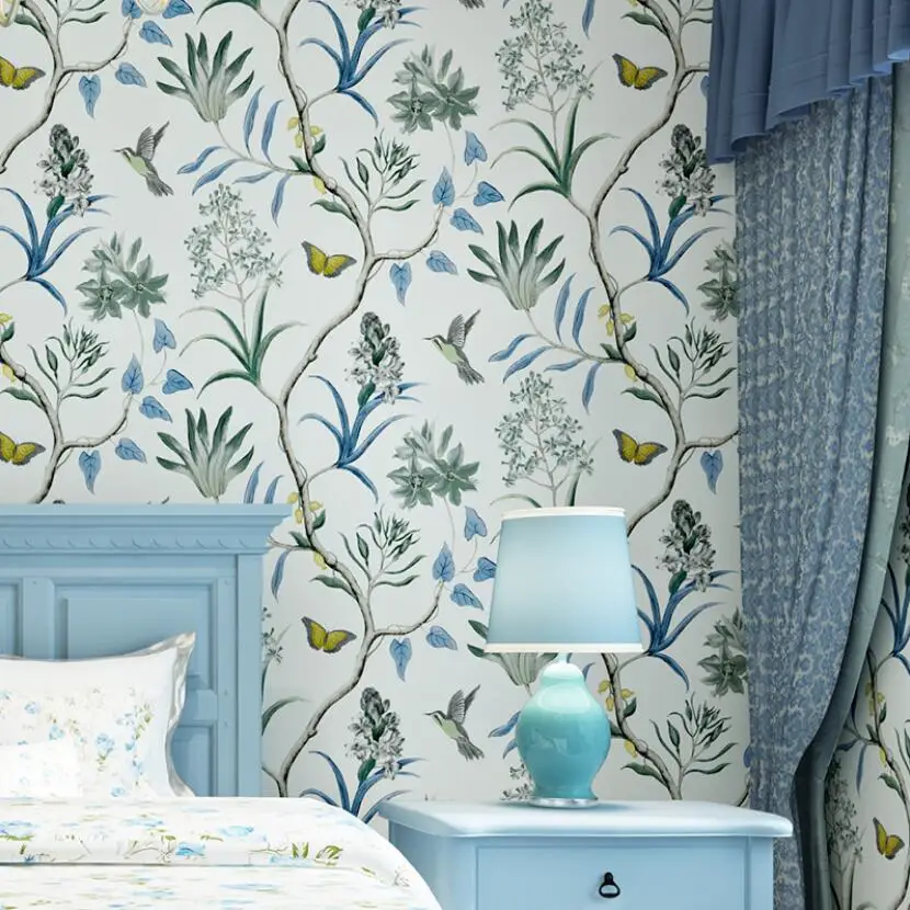 Американский пасторальный Сельский Цветок красные обои красивые бабочки