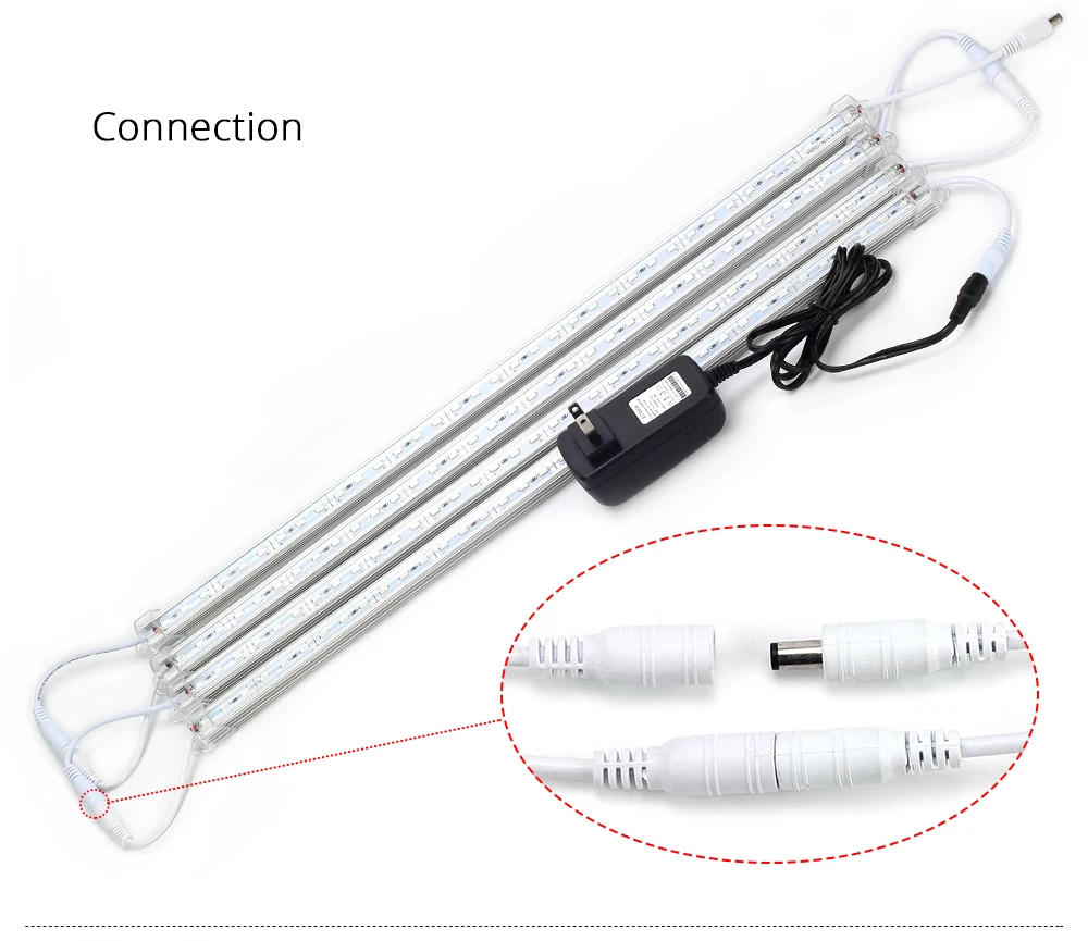 

2PCS 50CM LED Grow Light 12V With 2A adapter 5630 LED Bar Light Full Spectrum Growing Lamps Aquarium Greenhouse Plant Waterproof