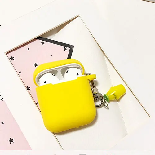 Милый силиконовый чехол для APPLE AirPods, защитный чехол, бутылка для молока, чая, мягкая оболочка, беспроводные Bluetooth наушники, гарнитура, чехол, сумка - Цвет: E