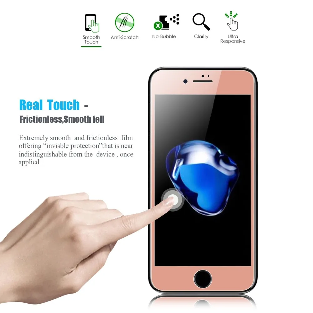 9H 3D Защита экрана для iphone 7 8 6 6S PLUS полное покрытие из розового золота закаленное