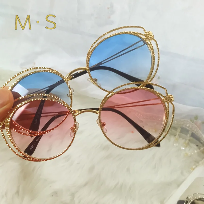 MS 2018 новые модные брендовые солнцезащитные очки без оправы Солнцезащитные