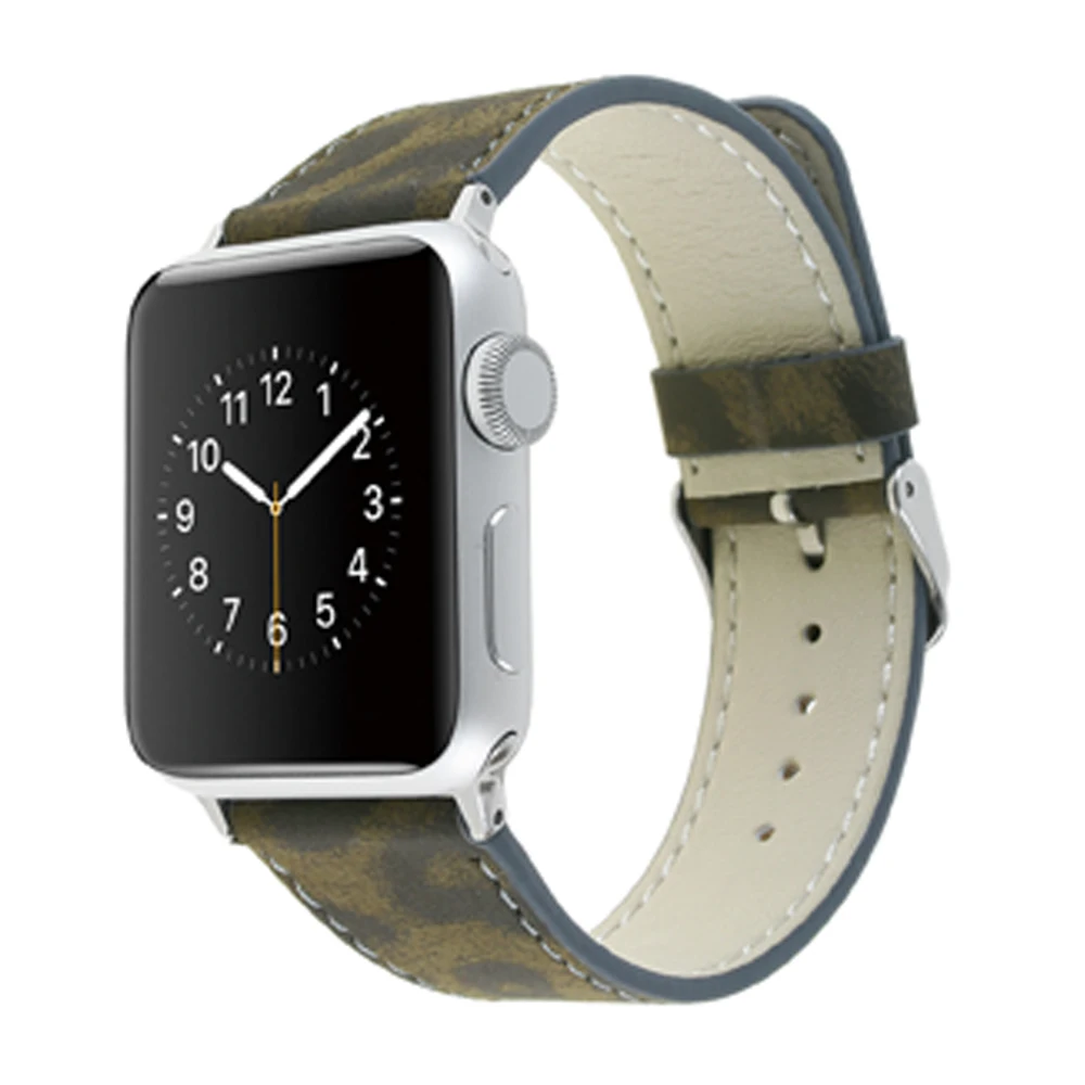 Новый Леопардовый кожаный полосатый ремешок для apple watch 42 мм 38 Iwatch series 3 2 1 браслет