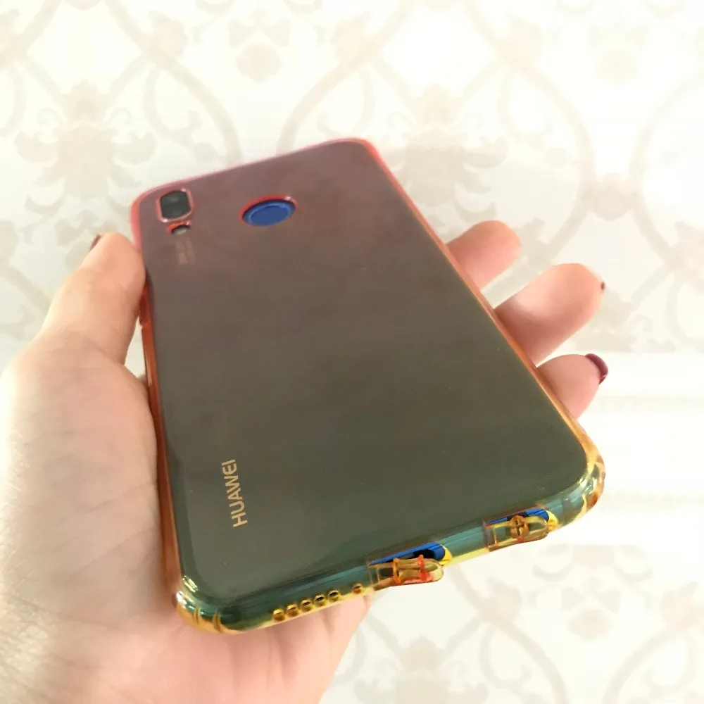Новый цвет градиентный телефонный чехол для Huawei p20 lite 5 84 дюйм(ов) мягкий свет Nova 3e