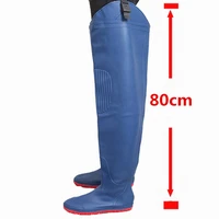 high jump 80cm height fishing waders boots over knee waterproof pesca pants 0 55mm pvc material soft boots fishing waders boots