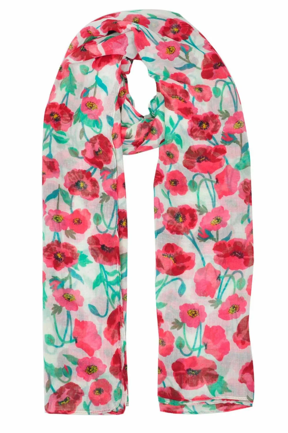 

Women Poppy Flower Print Scarf Soft Animal Print Scarf Shawl Neck Wrap