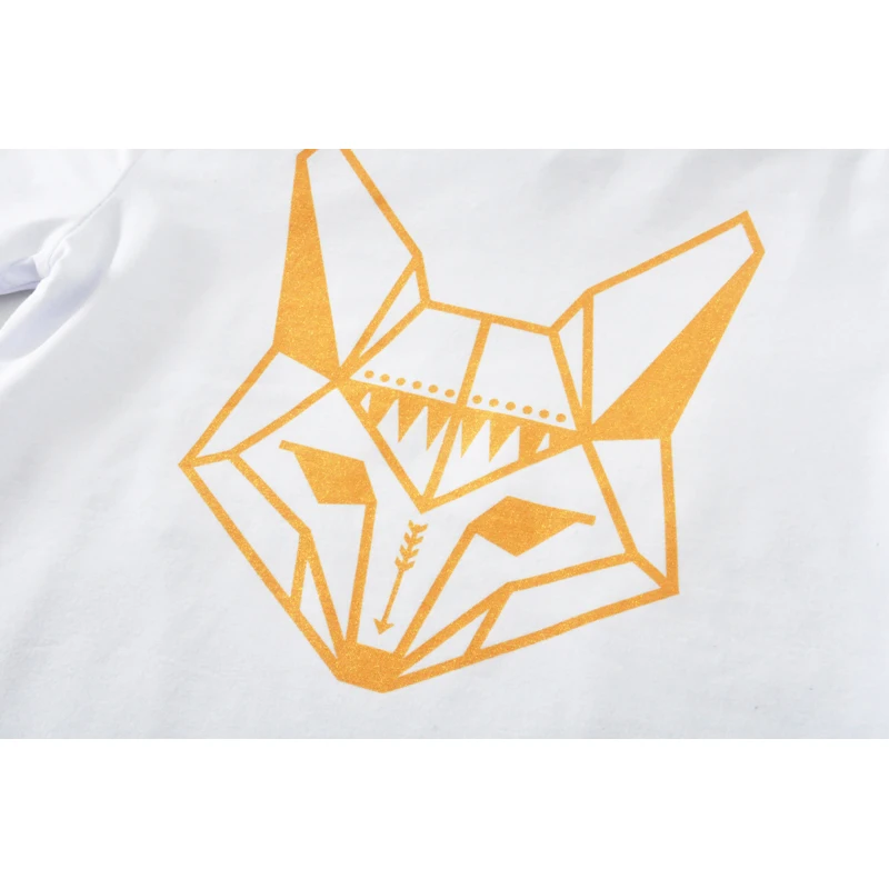 Брендовая футболка для девочек летние футболки мальчиков с рисунком лисы одежда