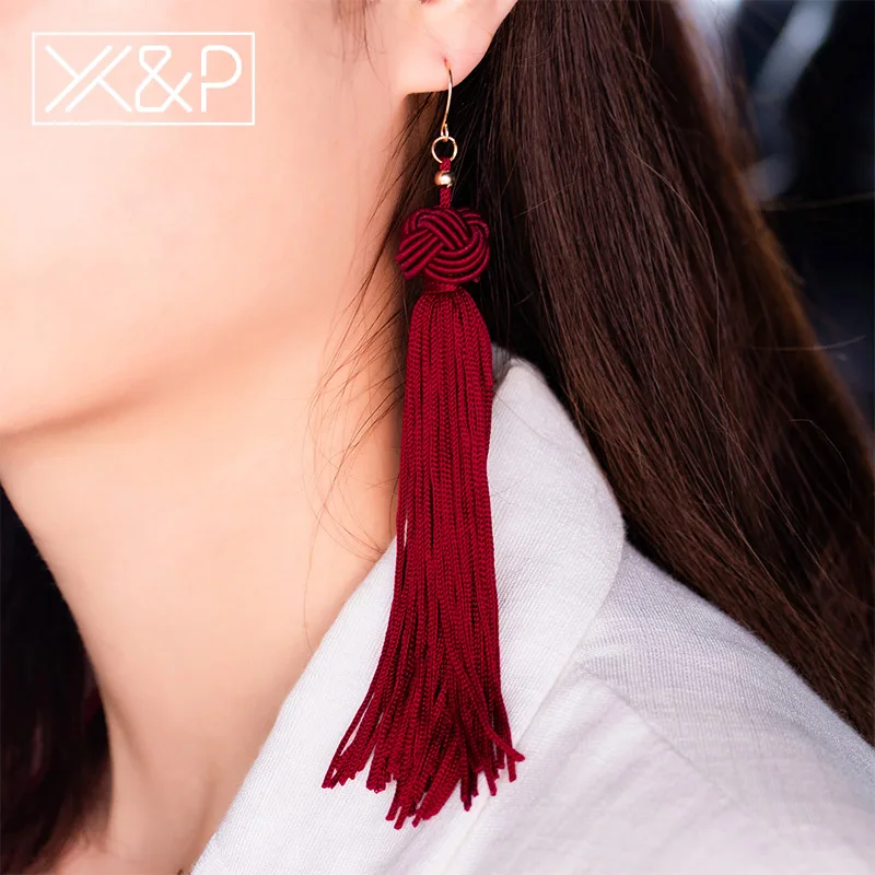 X & P Модные Винтажные богемные этнические серьги капли с кисточками для женщин