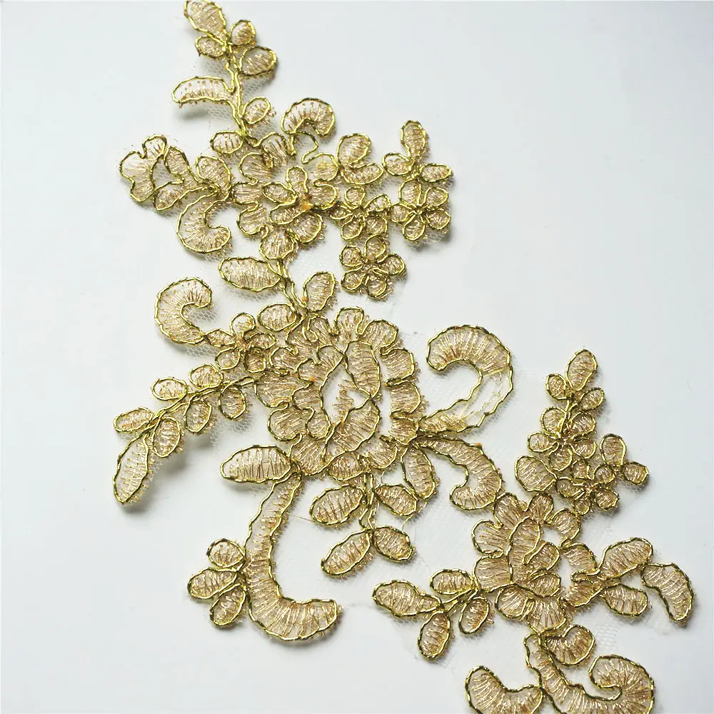 Светильник лые золотые цветы сетчатая ткань свадебные аппликации нашивки для