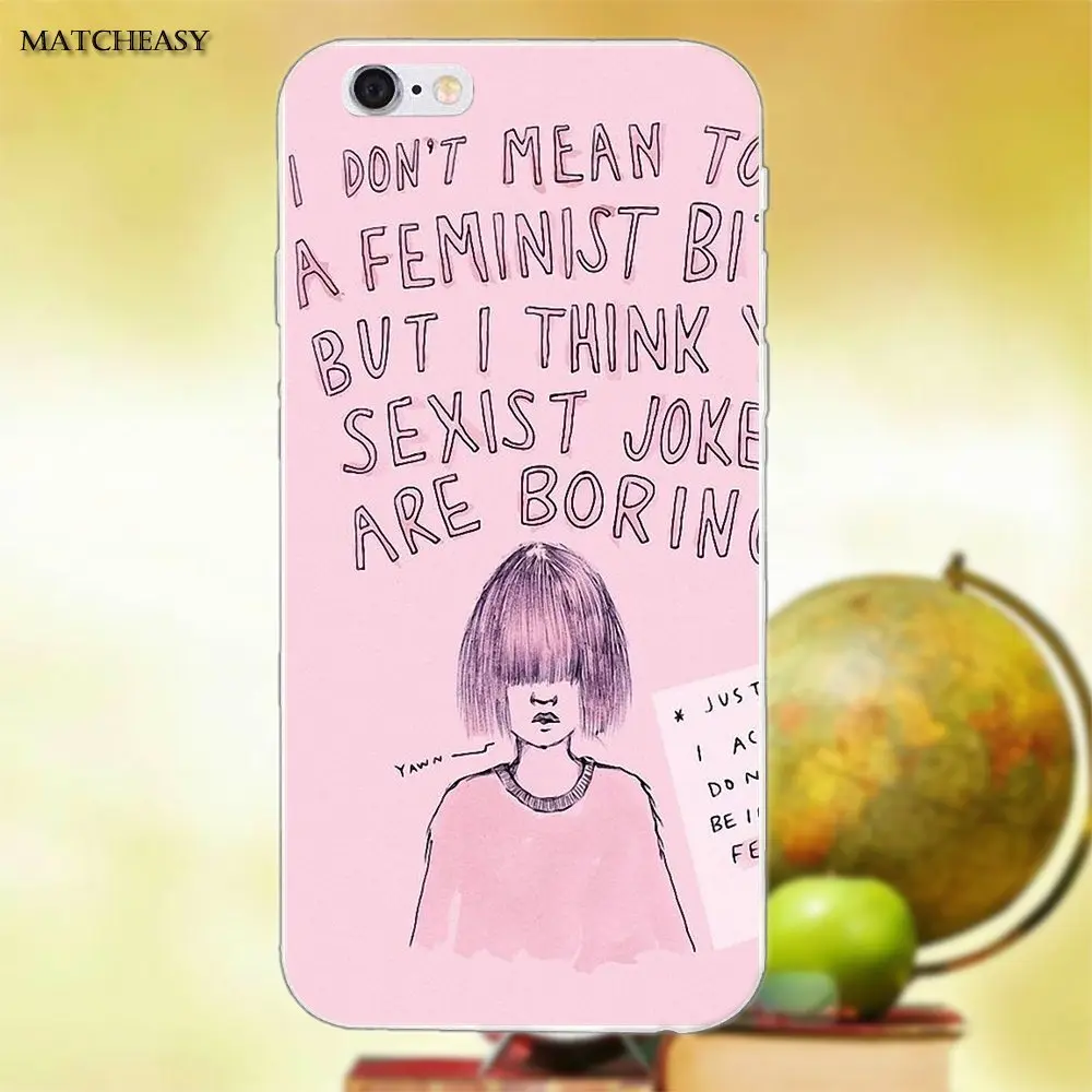 Feminism для Apple iPhone X XS Max XR 4 4S 5 5C SE 6 6S 7 8 Plus Мягкие узоры из ТПУ | Мобильные телефоны и