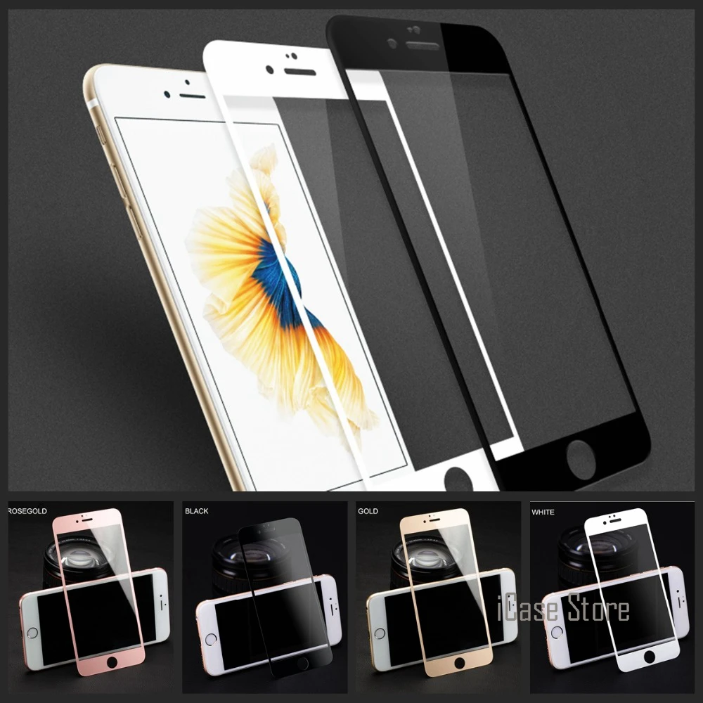 Высокое качество 9H полноэкранное цветное закаленное стекло для iPhone 5 5S 5C SE чехол с