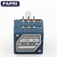 papri 1pcs japan alps rk27 210k stereo volume control potentiometer round shaft 6mm log for hifi audio tube amplifier