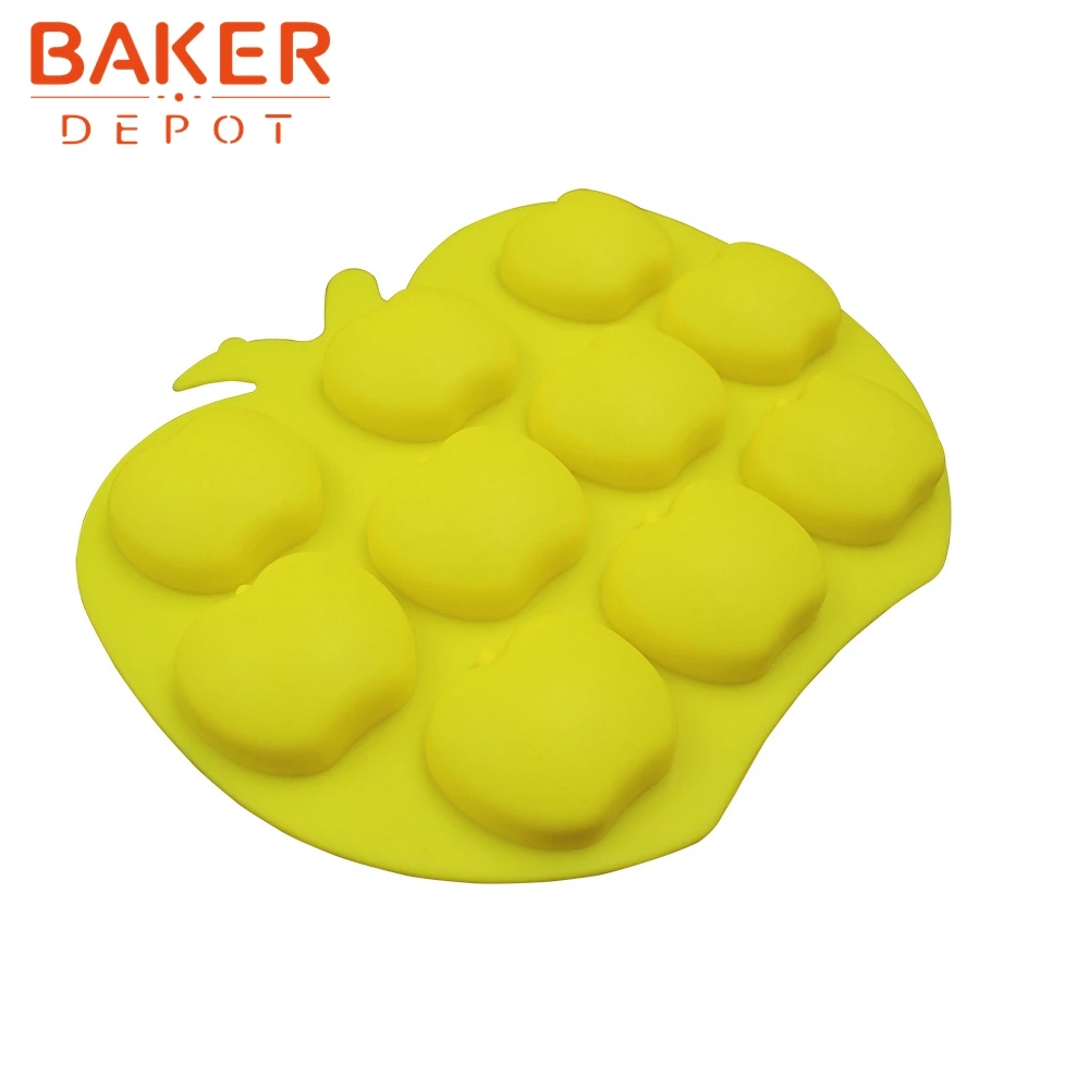 Форма силиконовая для украшения торта шоколада мыла ручной работы яблоко 10 ячеек