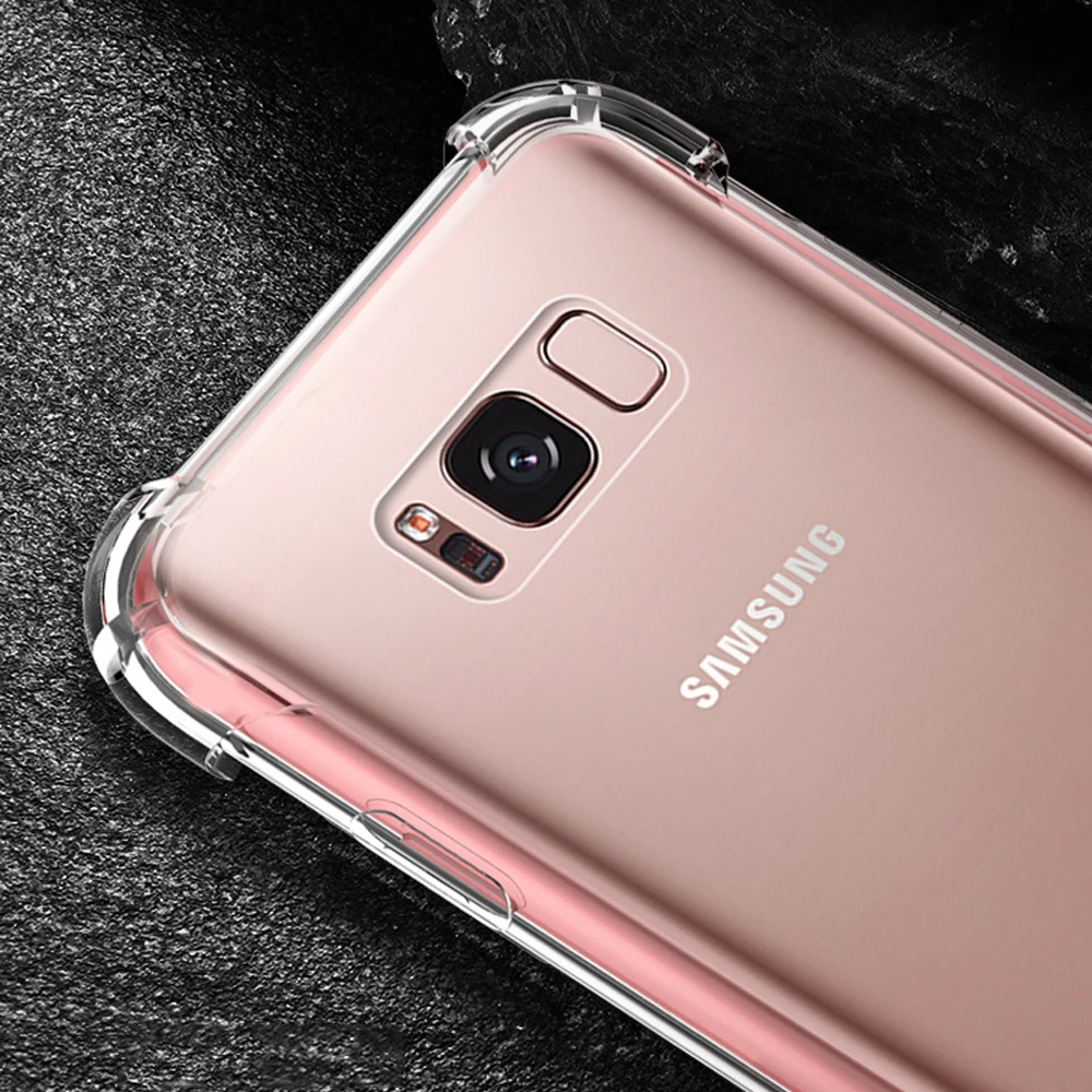 Прозрачный чехол-бампер для Samsung Galaxy A8 Plus A5 A6 S8 S7 S9 Note 8 J3 J5 J7 2016/2017 |