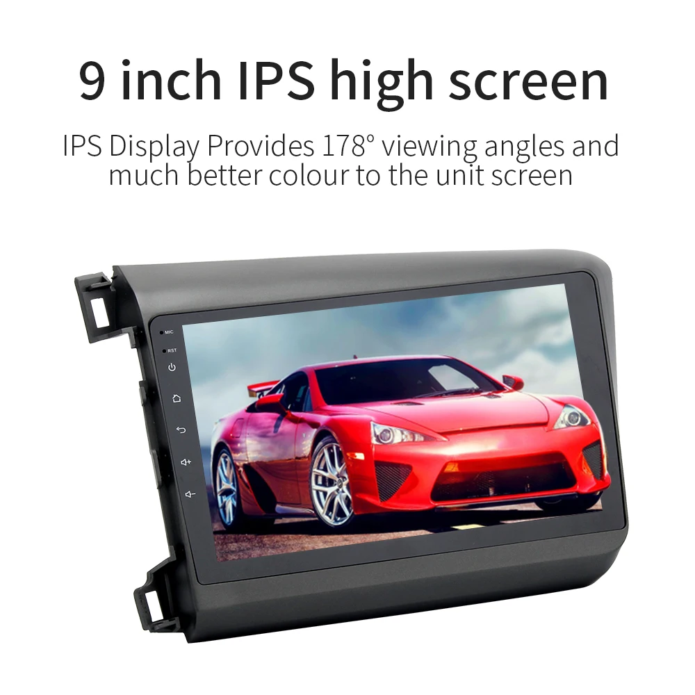 Автомобильный мультимедийный плеер на Android 10 0 для Honda Civic 2012 2013 2014 с 9-дюймовым