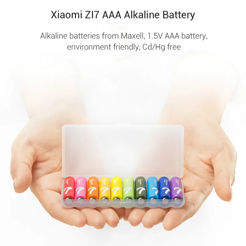 Оригинал Xiaomi ZMI ZI7 AAA щелочная батарея Радуга одноразовый комплект аккумуляторов