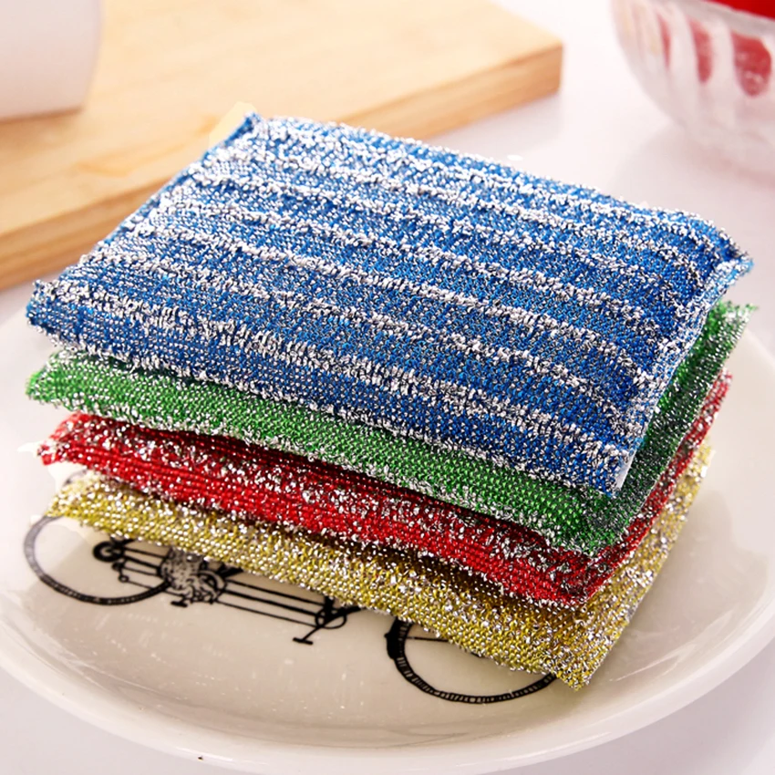 4pcs Sponges &amp Scouring Pads Kitchen dishwashing cloth absorbent dish rag brush pot durable kitchen cleaning | Дом и сад