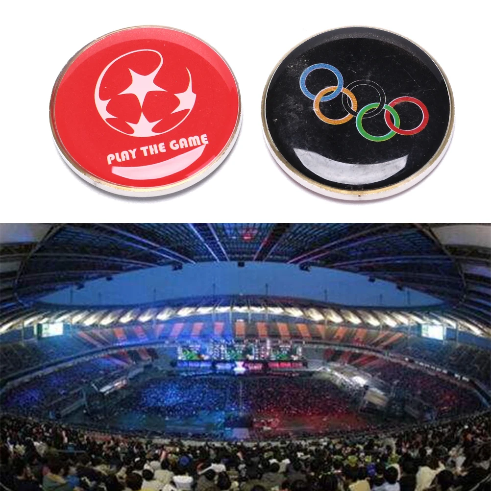 

1PC Sports PVC Soccer Football Champion Pick Edge Finder Coin Toss Referee Side Coins For Table Tennis Football Matches