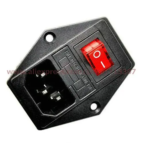 PHISCALE 3 шт. AC розетка выключатель с светильник и гнездо предохранителя 10A 250V 01|switch