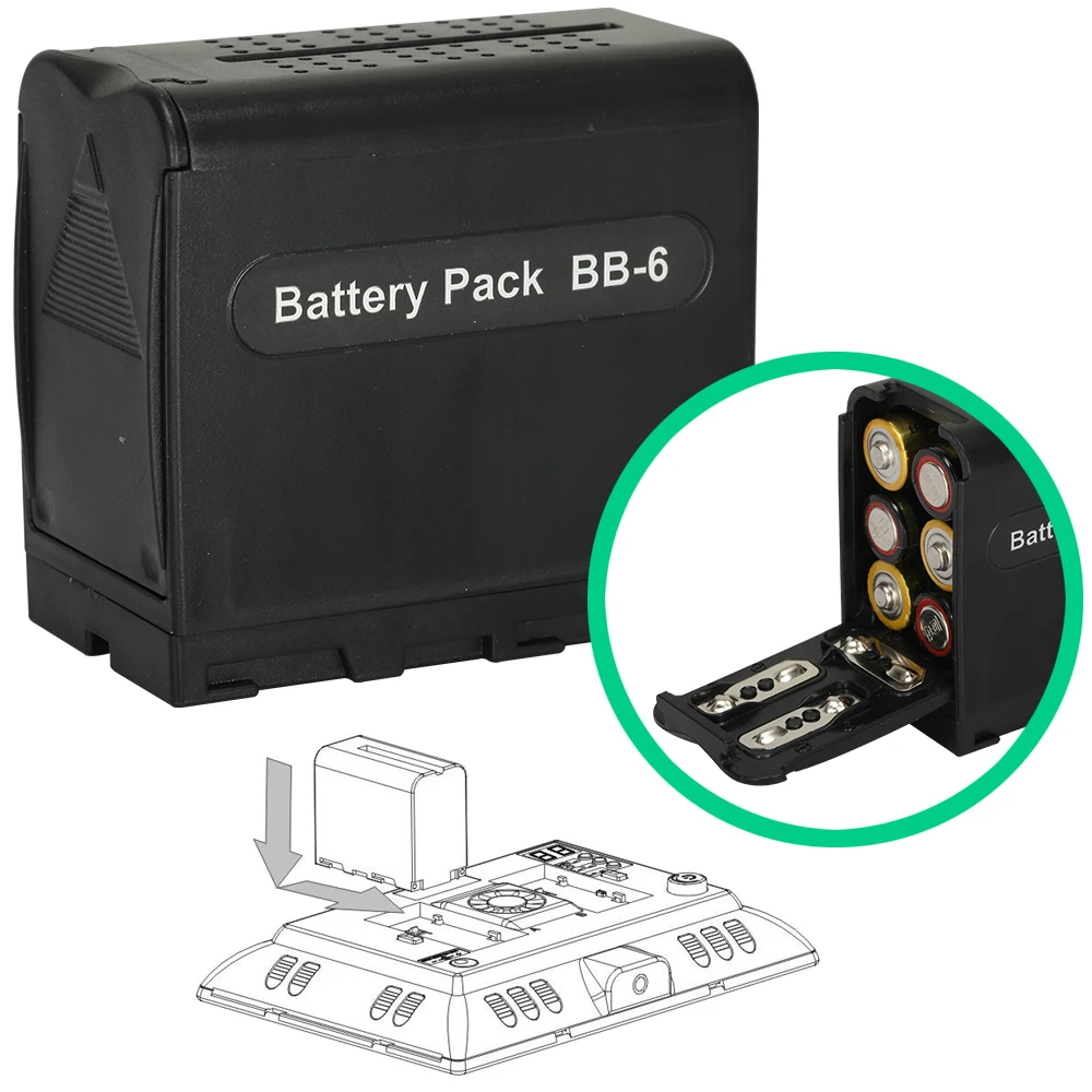 

AA Battery Case Power Pack Adapter NP-F Series NP-F750 NP-F550 Replacement for Falconeyes Yongnuo LED Light Panels YN300II