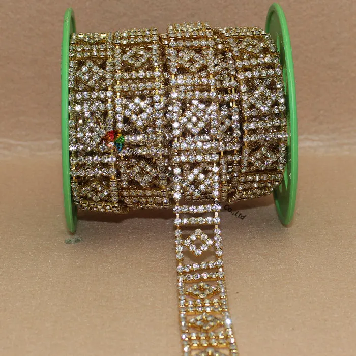 1 ярд 2 см ширина Алмазная цепочка прозрачные чешские хрустальные стразы чашка