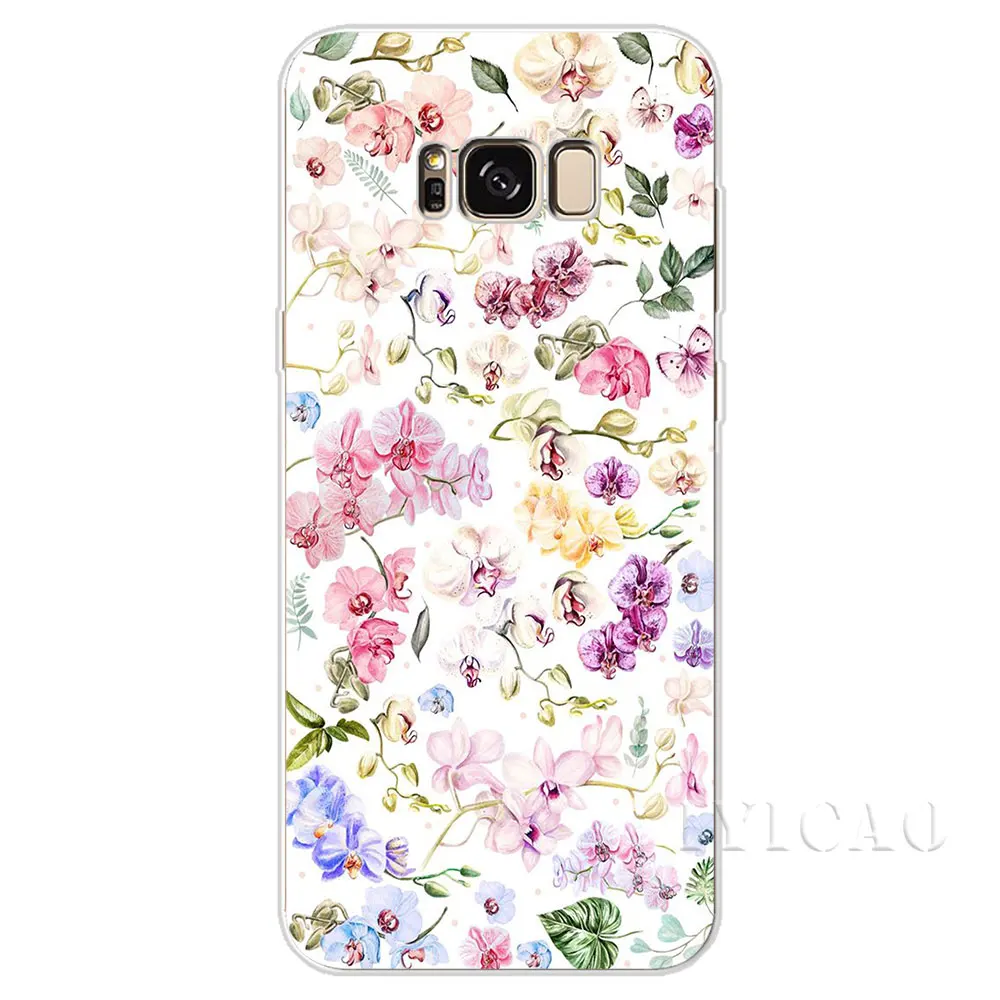 IYICAO цветы орхидеи жесткий чехол для Samsung Galaxy S6 S7 край S8 S9 S10 плюс S10e Note 8 9