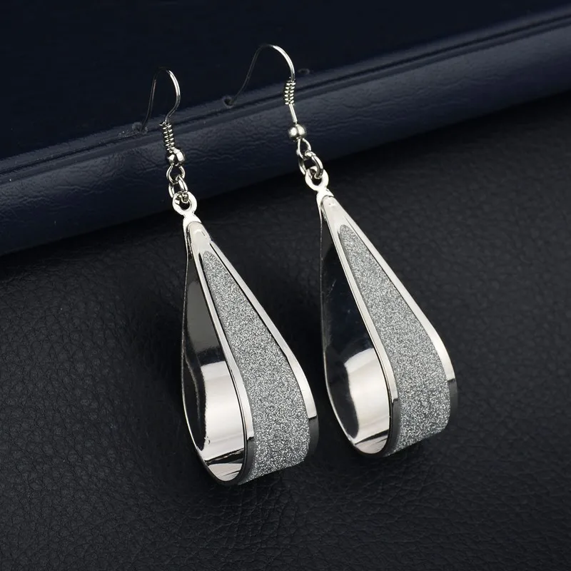 Серьги подвески матовые металлические в стиле ретро 2 цвета 2018|earring golden|jewelry