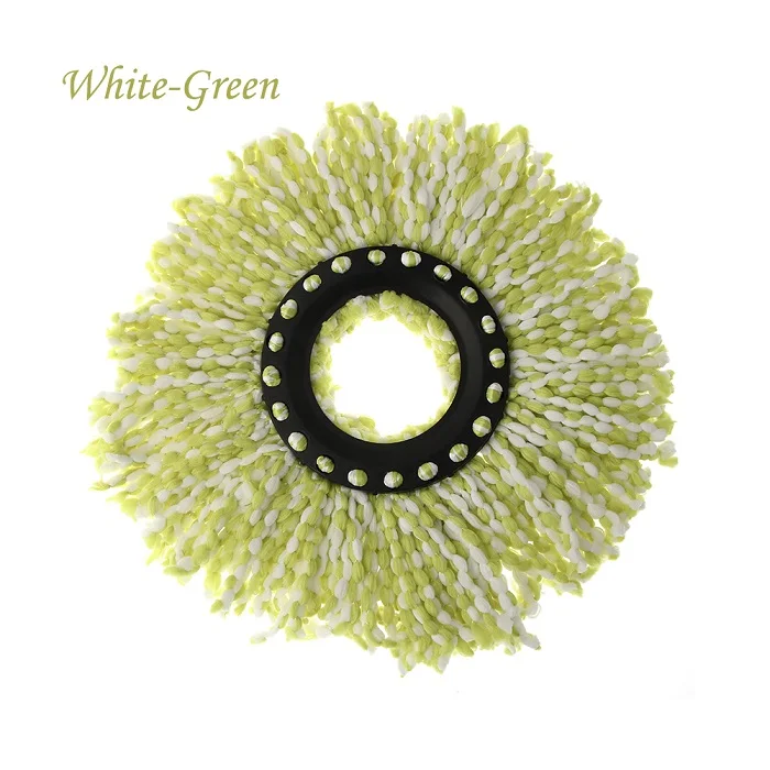 White-Green 1 шт. цветная домашняя Волшебная сменная Автоматическая насадка для швабры 360 Вращающаяся Чистящая подушечка из микрофибры инструменты для уборки дома - Цвет: White-Green