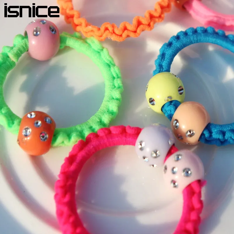 Isnice Shine Корейская Цветная Пластиковая резинка для волос Детская ярких цветов