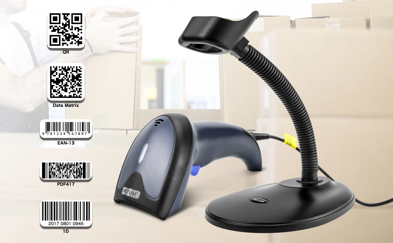 NETUM W6 беспроводной CCD сканер штрих-кода с подставкой и W8-X Bluetooth 2D считыватель штрих-кода QR матрица данных PDF417 IOS Android Windows