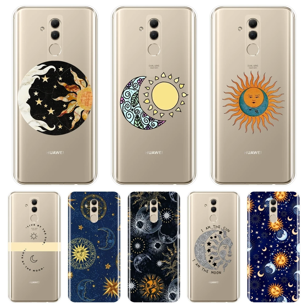 Чехол-накладка для Huawei Mate 9/10/20 Lite мягкий силиконовый чехол с космическим лунным