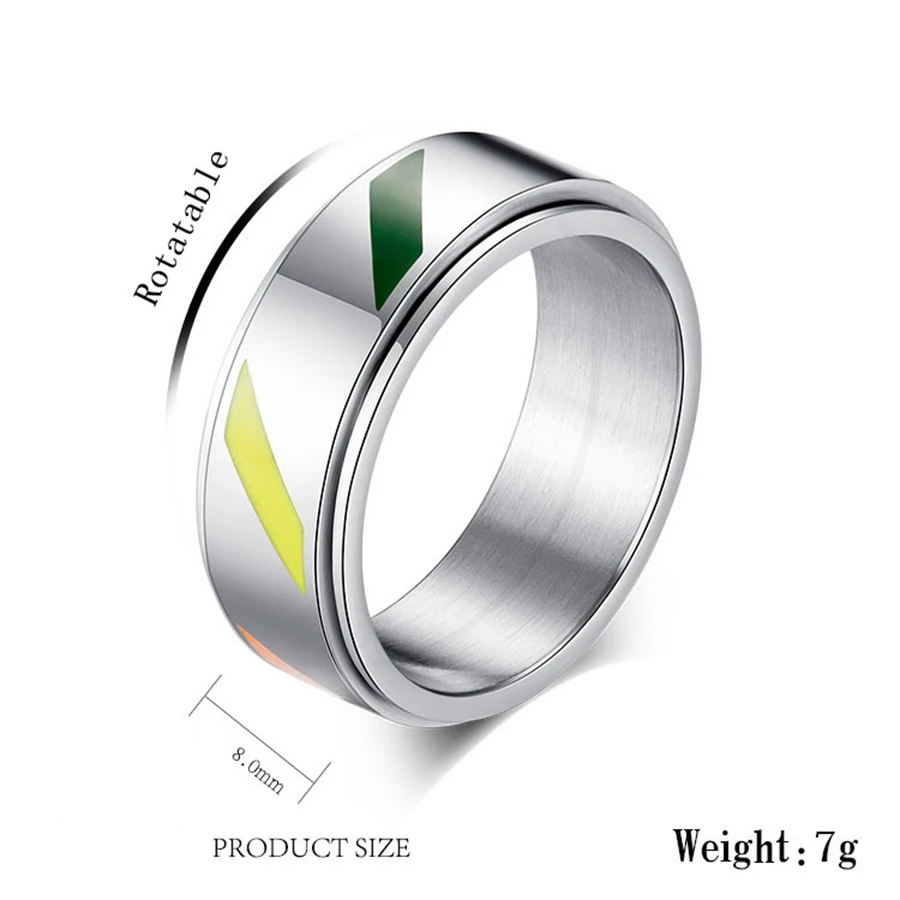 Персонализированное вращающееся кольцо для женщин и мужчин ЛГБТ-Кольцо из
