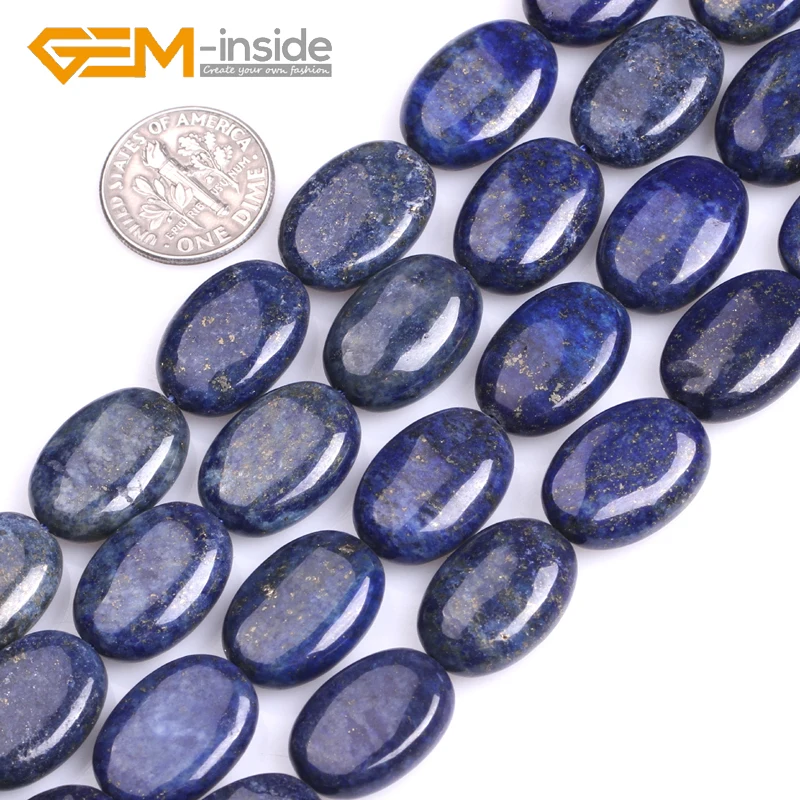

Blue Lapis Lazuli Oval Beads For Jewelry Making Strand 15 Inches Dyed Color DIY Necklace Bracelet New Gift!Free shipping