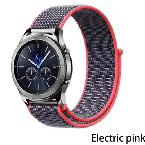 electric pink 3 Ремешок 20 мм/22 мм для gear s3 Frontier samsung Galaxy watch Active2 ремешок для huawei Watch GT 2 46 мм 42 мм аксессуары для браслетов correa - Цвет ремешка: electric pink 3