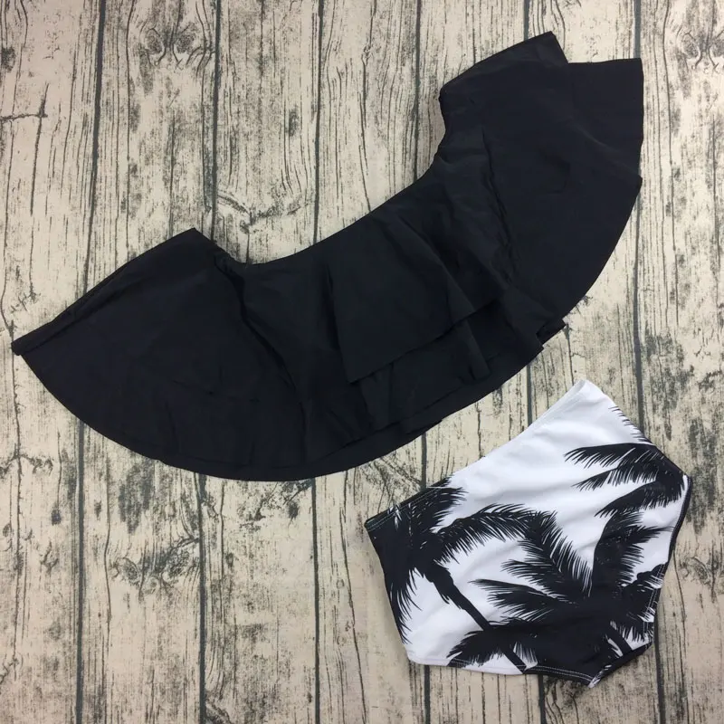 Женский винтажный Купальник M &amp черный красный купальник с высокой талией |