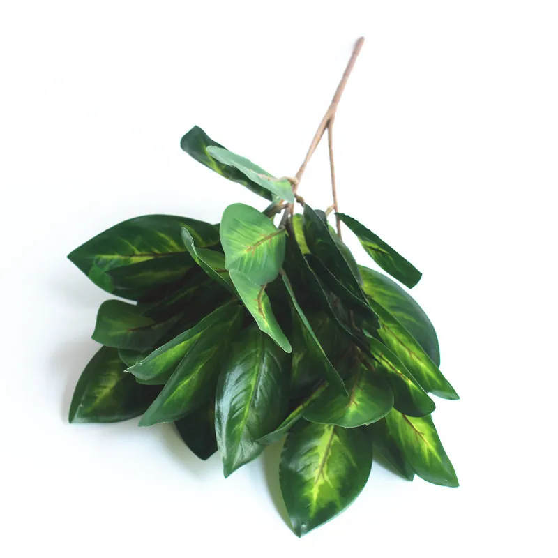 

High Simulation Magnolia Leaves Large Leaf Evergreen Branch Tree Artificial Plant