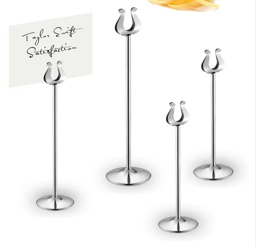 table number holder gold silver wedding table card holders U shape table decoration stainless 10-30cm table card stands